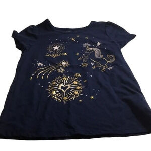 Kidtopia Girls Graphic T-Shirt Navy Unicorn Inspire SZ 6X